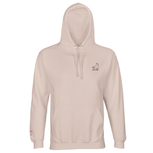 Creamy Pink / XS CORE UNI CAT - RED LOGO HOODIE Apparel