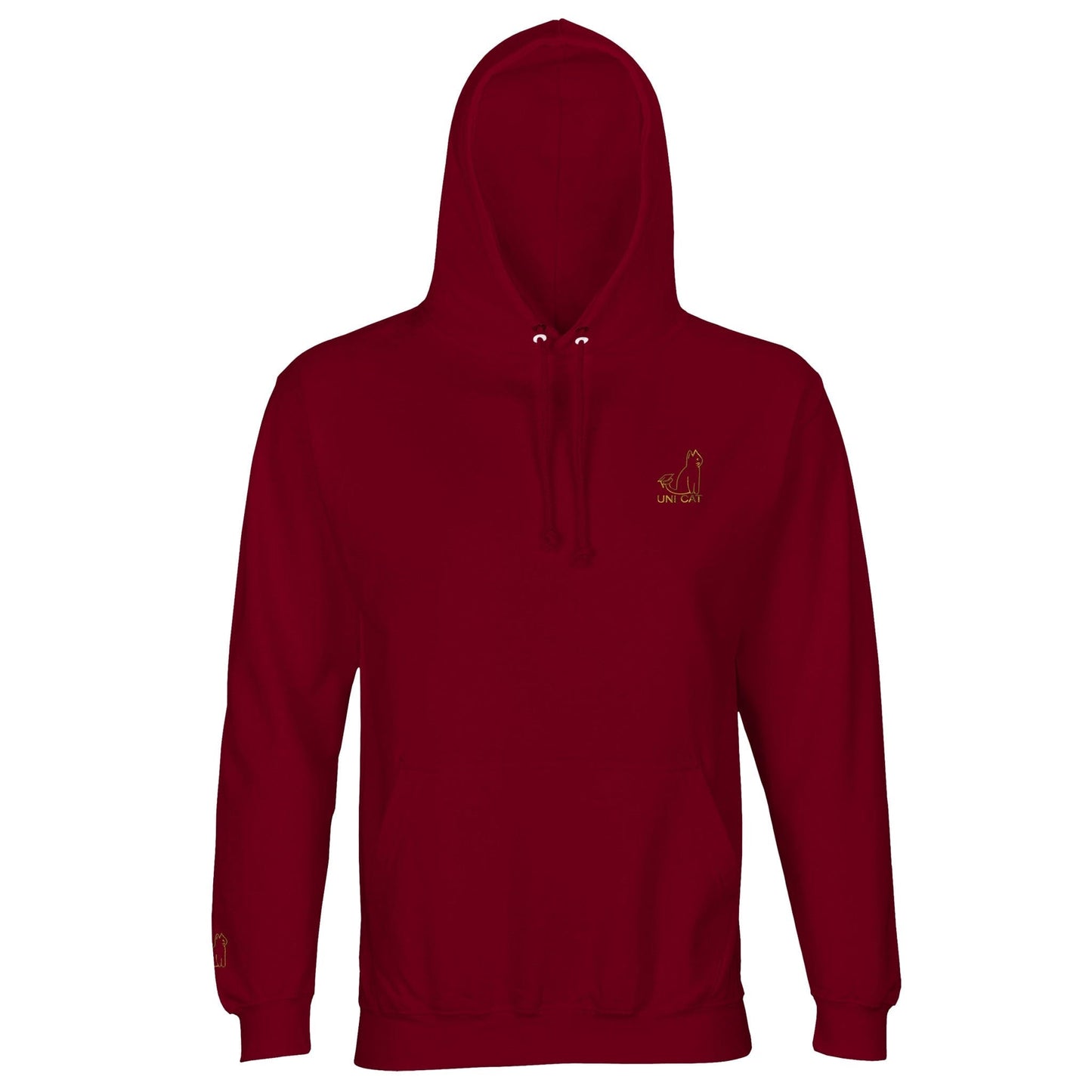 Burgundy / XS CORE UNI CAT - YELLOW LOGO HOODIE Apparel