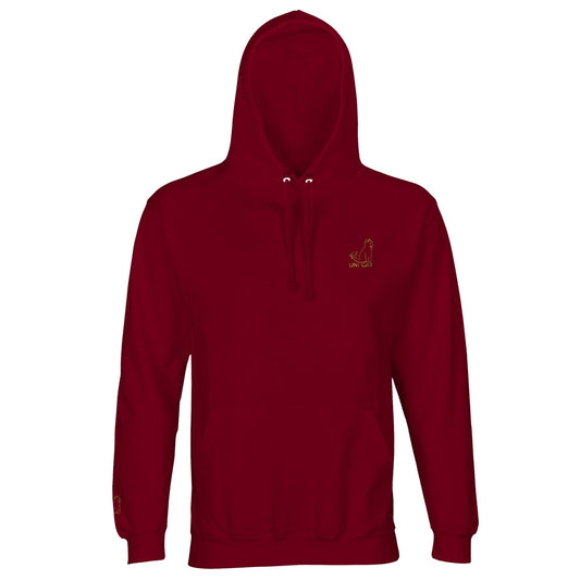 Burgundy / XS CORE UNI CAT - YELLOW LOGO HOODIE Apparel