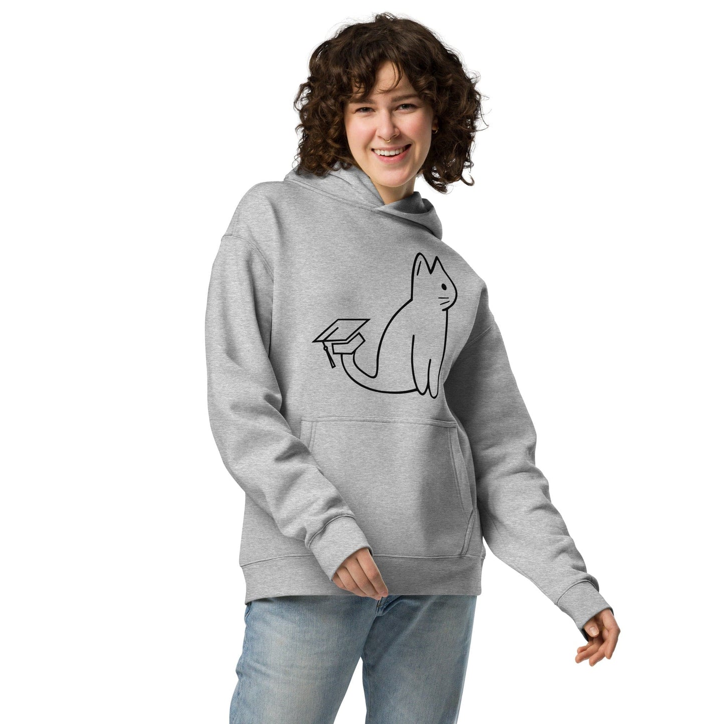 SIGNATURE UNI CAT - BLACK LOGO OVERSIZED HOODIE Apparel