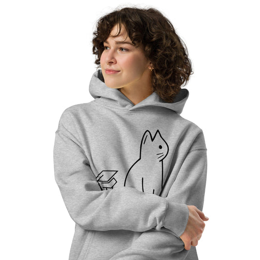 SIGNATURE UNI CAT - BLACK LOGO OVERSIZED HOODIE Apparel