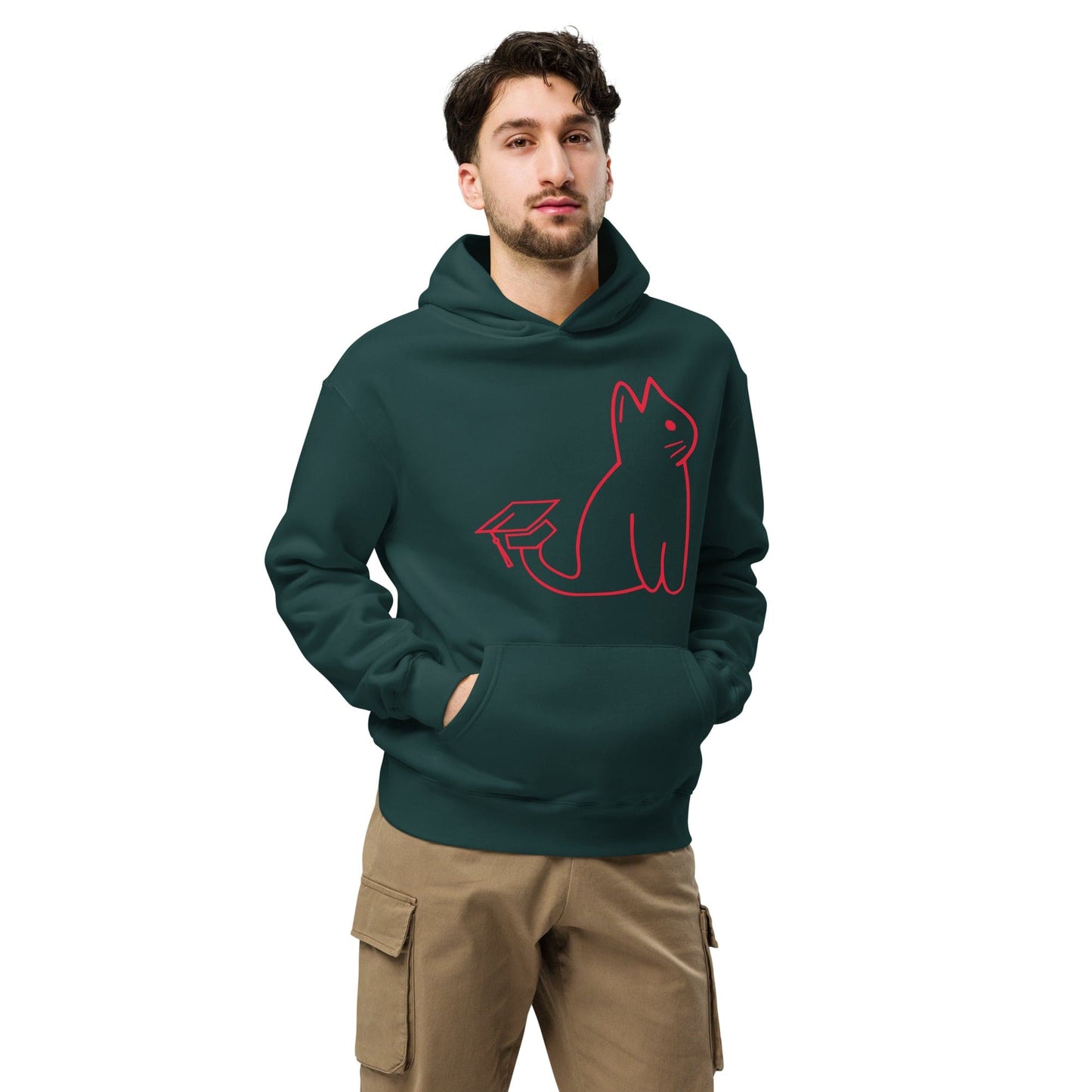 SIGNATURE UNI CAT - RED LOGO OVERSIZED HOODIE Apparel