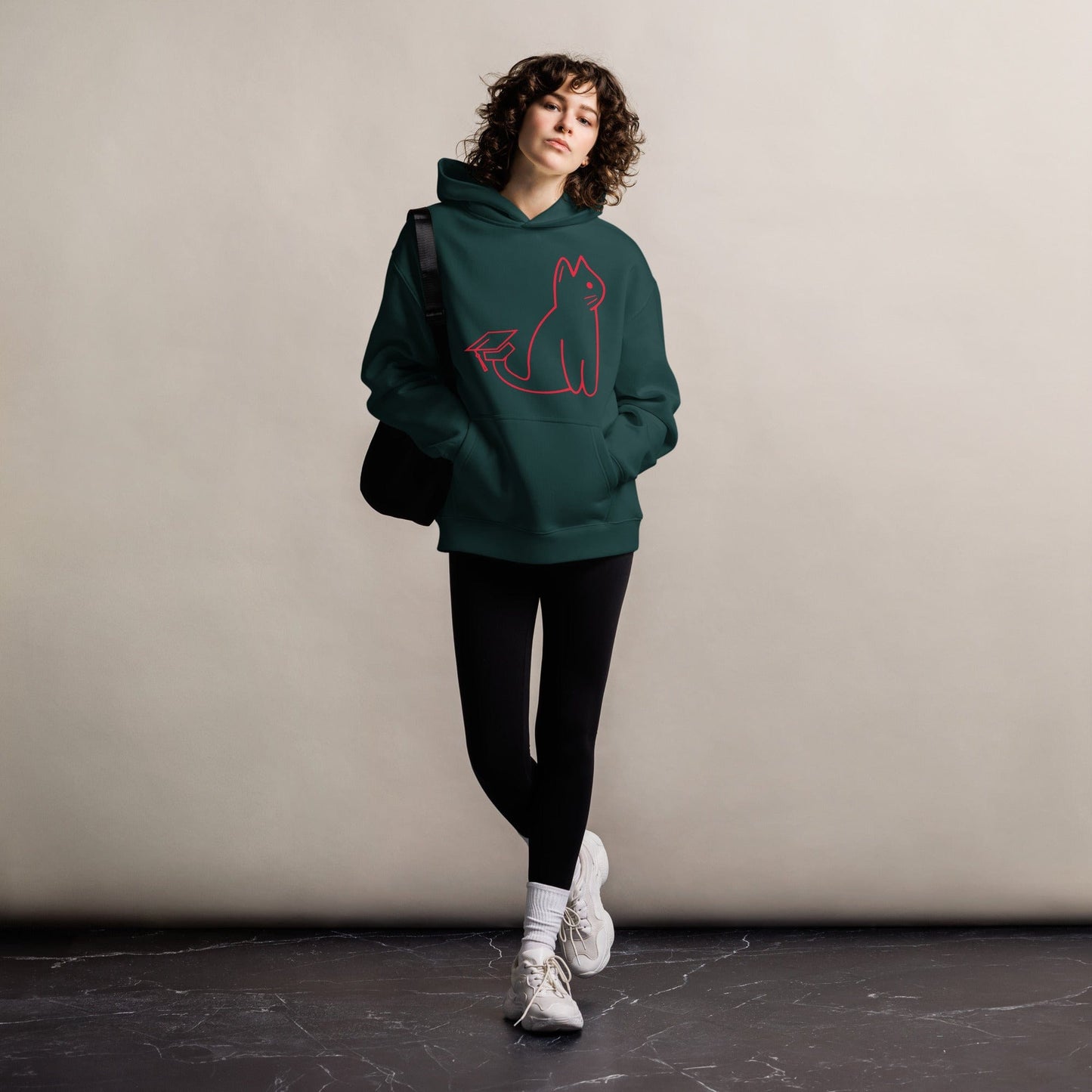 SIGNATURE UNI CAT - RED LOGO OVERSIZED HOODIE Apparel