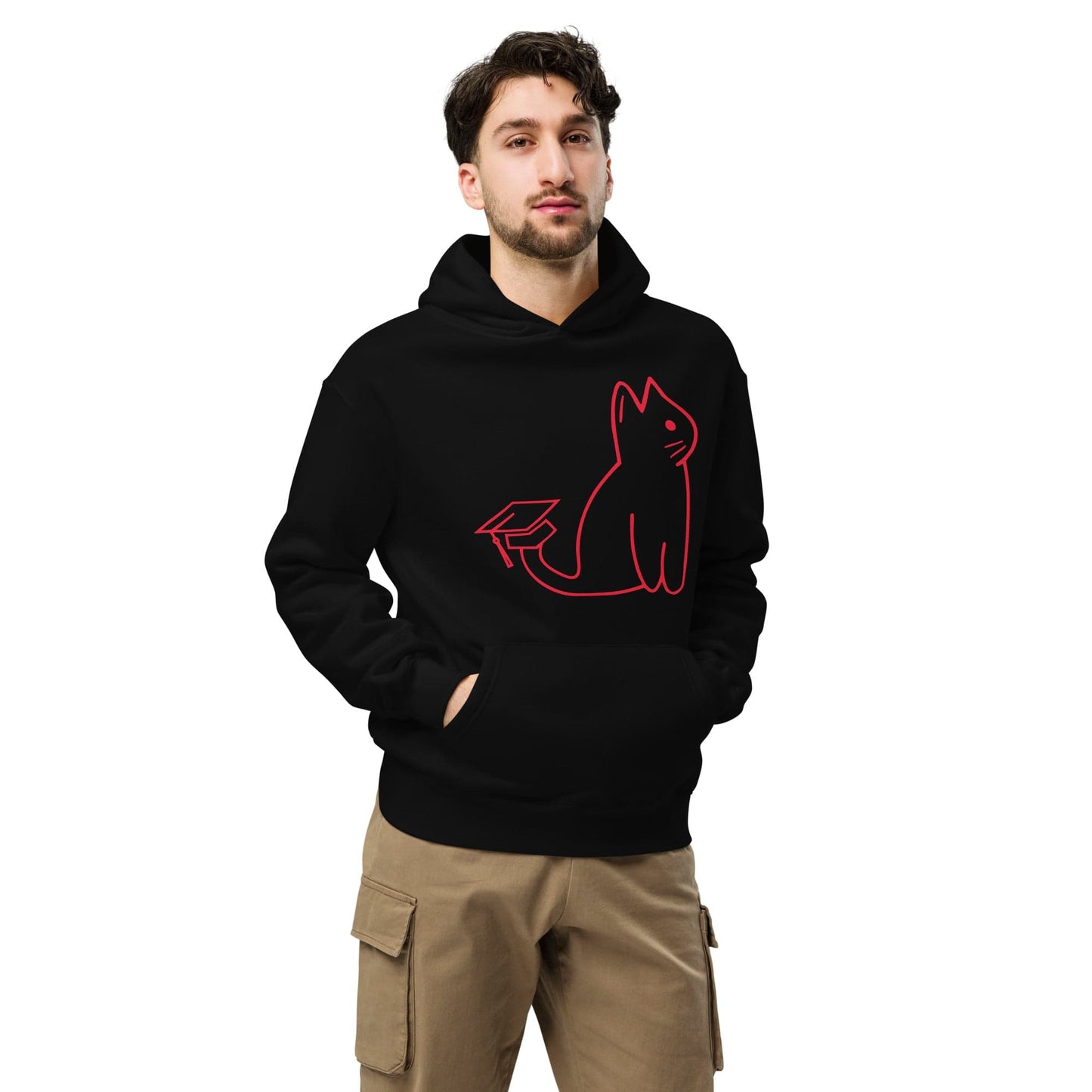 SIGNATURE UNI CAT - RED LOGO OVERSIZED HOODIE Apparel