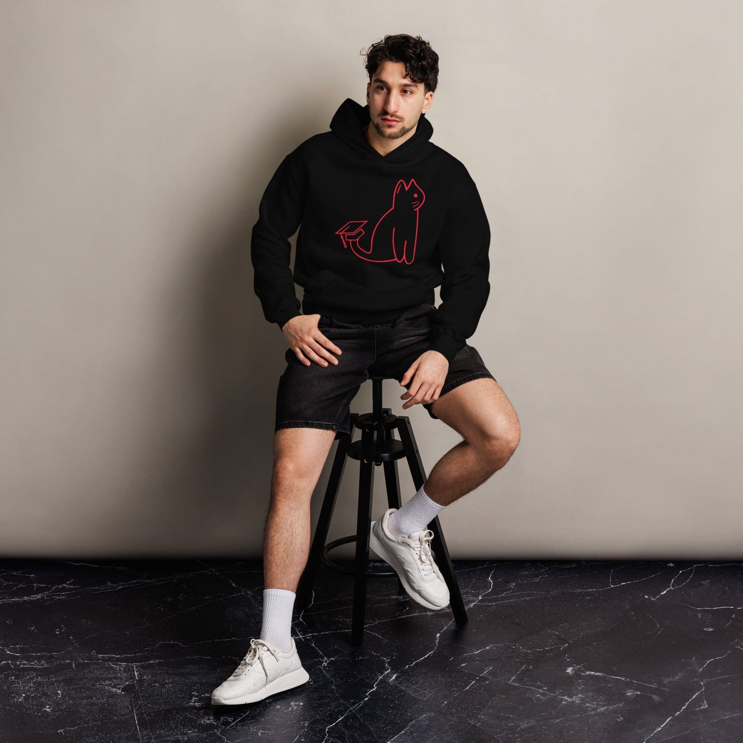 SIGNATURE UNI CAT - RED LOGO OVERSIZED HOODIE Apparel