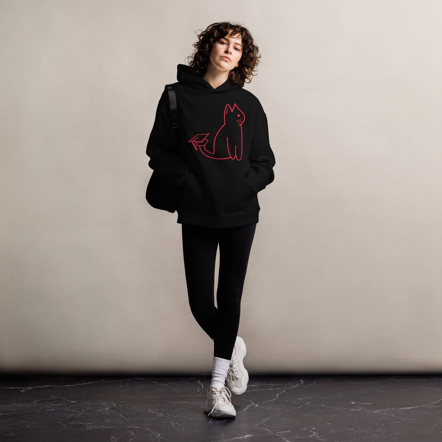 SIGNATURE UNI CAT - RED LOGO OVERSIZED HOODIE Apparel