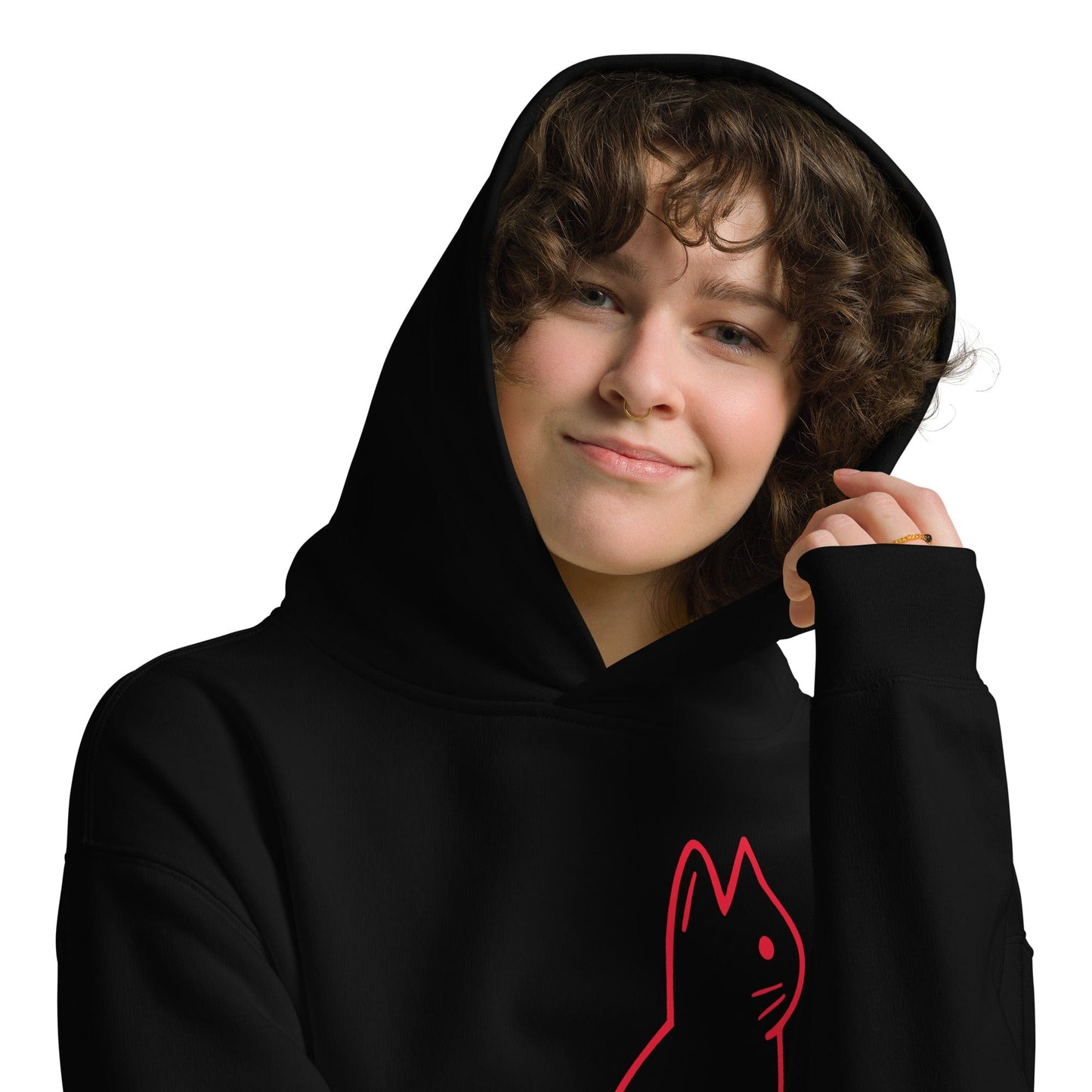SIGNATURE UNI CAT - RED LOGO OVERSIZED HOODIE Apparel
