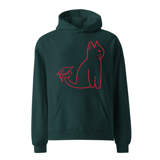 Pine Green / S SIGNATURE UNI CAT - RED LOGO OVERSIZED HOODIE Apparel