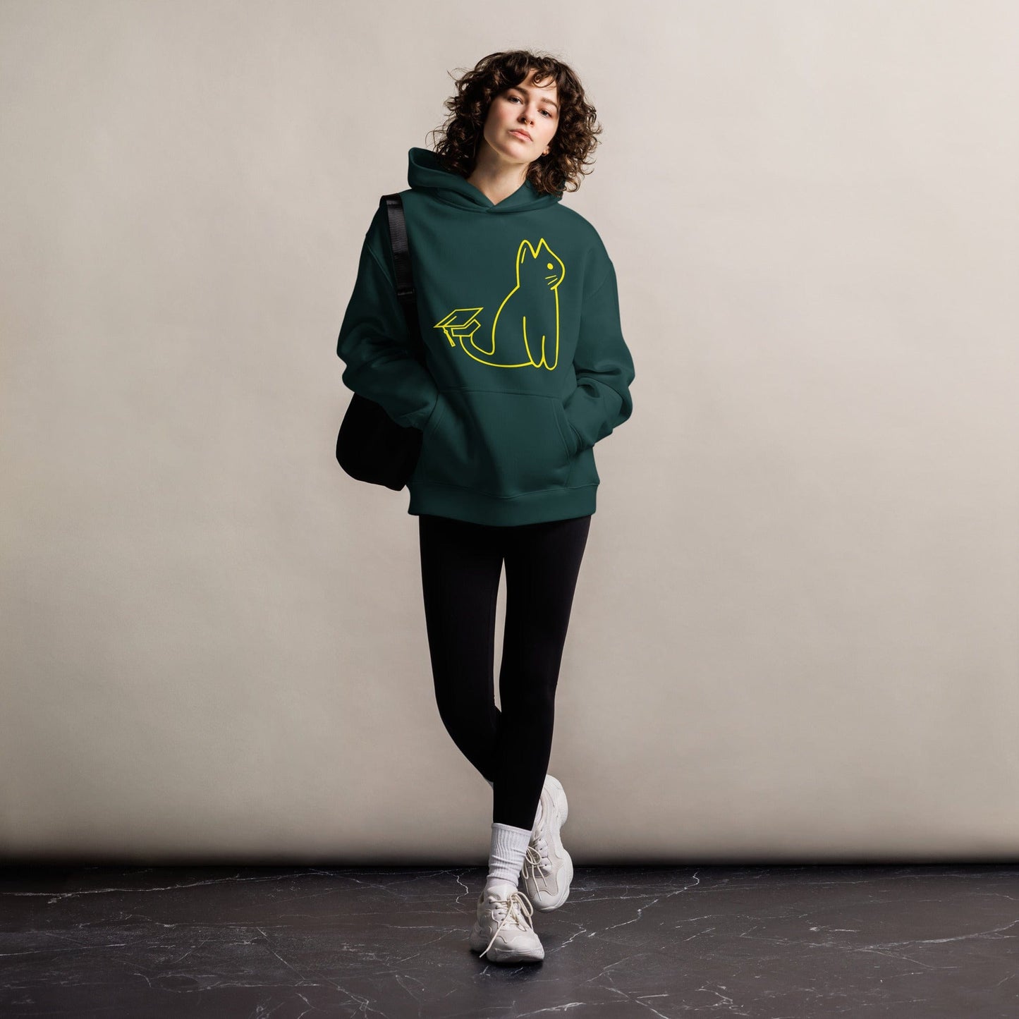 SIGNATURE UNI CAT - YELLOW LOGO OVERSIZED HOODIE Apparel