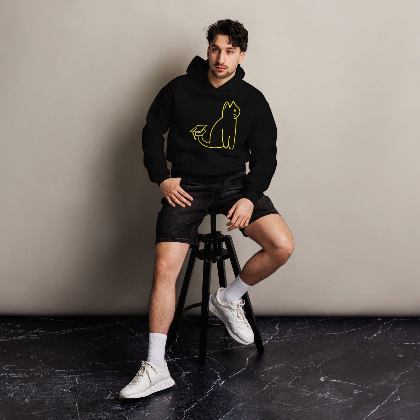 SIGNATURE UNI CAT - YELLOW LOGO OVERSIZED HOODIE Apparel
