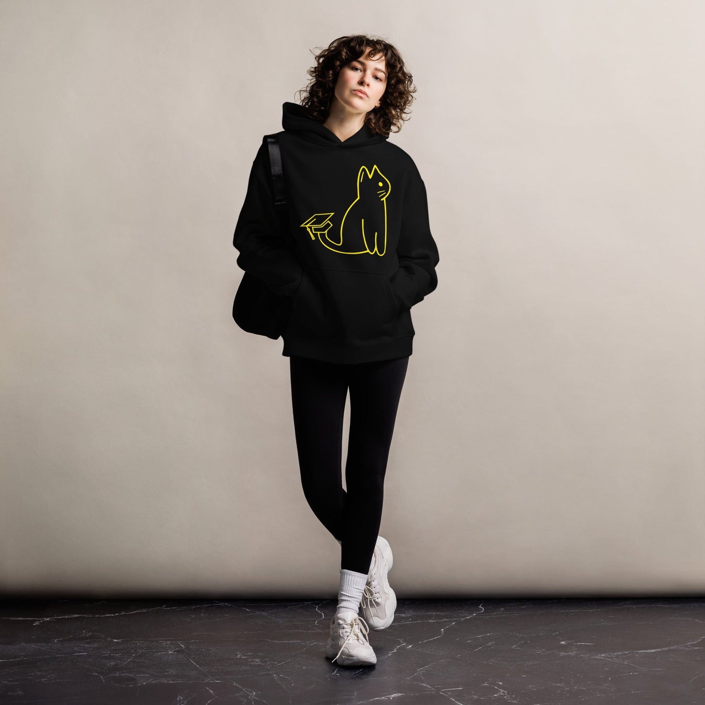 SIGNATURE UNI CAT - YELLOW LOGO OVERSIZED HOODIE Apparel