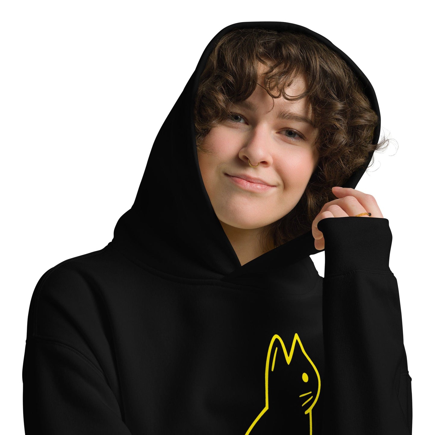 SIGNATURE UNI CAT - YELLOW LOGO OVERSIZED HOODIE Apparel