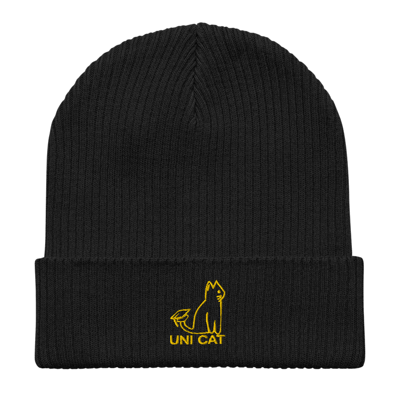 UNI CAT Yellow Signature Organic ribbed beanie Apparel
