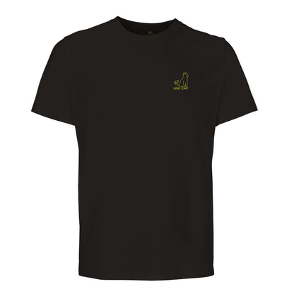 Deep Black / XS CORE UNI CAT - YELLOW LOGO TEE Apparel