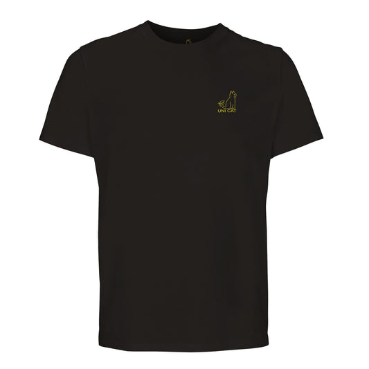 Deep Black / XS CORE UNI CAT - YELLOW LOGO TEE Apparel