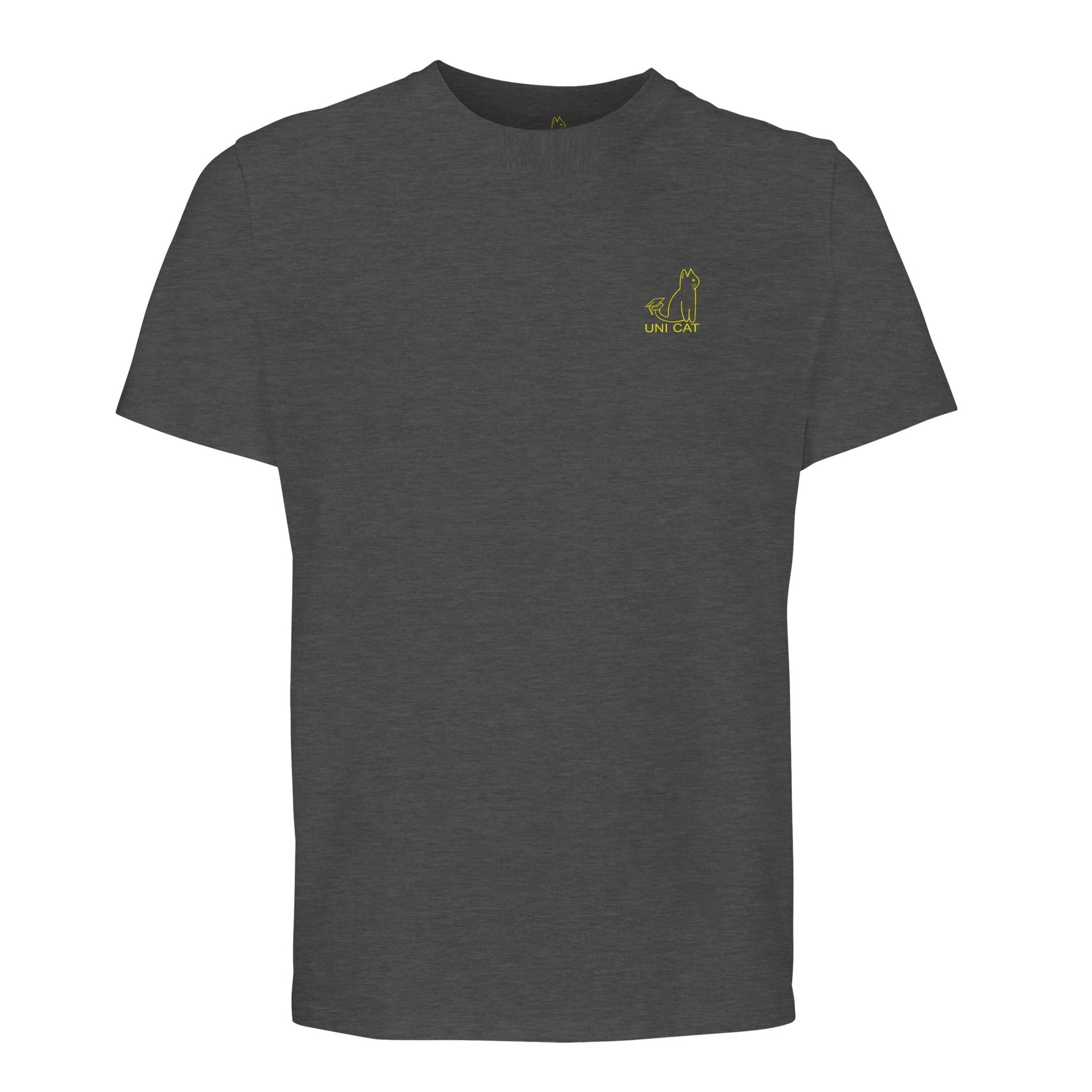 Grey Melange / XS CORE UNI CAT - YELLOW LOGO TEE Apparel
