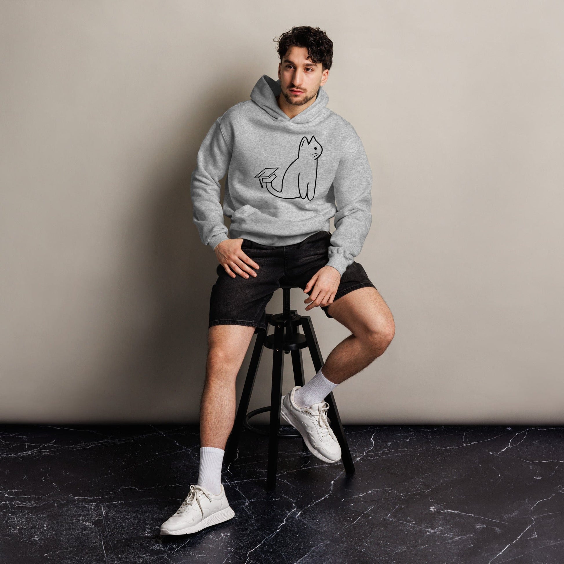 SIGNATURE UNI CAT - BLACK LOGO OVERSIZED HOODIE Apparel