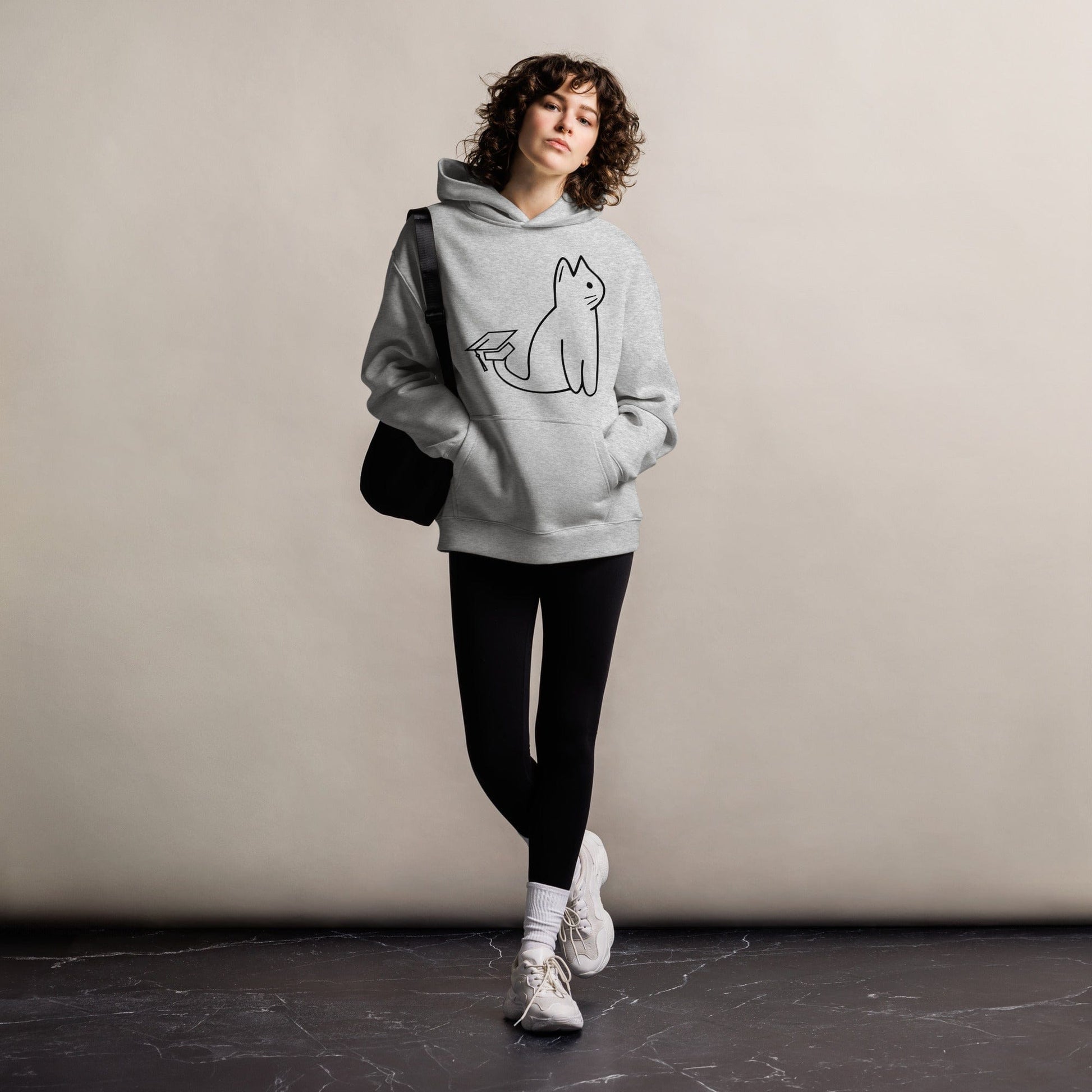 SIGNATURE UNI CAT - BLACK LOGO OVERSIZED HOODIE Apparel
