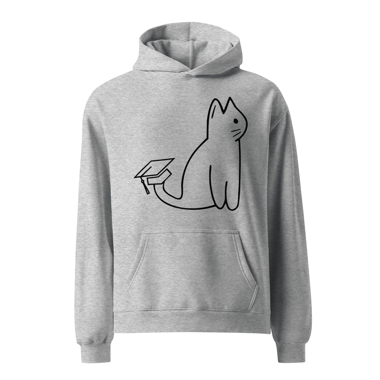 S SIGNATURE UNI CAT - BLACK LOGO OVERSIZED HOODIE Apparel