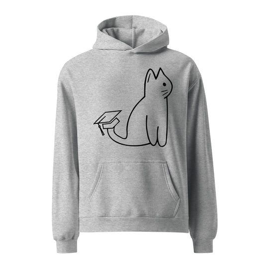 S SIGNATURE UNI CAT - BLACK LOGO OVERSIZED HOODIE Apparel