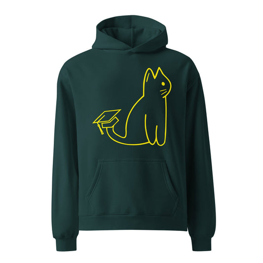 Pine Green / S SIGNATURE UNI CAT - YELLOW LOGO OVERSIZED HOODIE Apparel