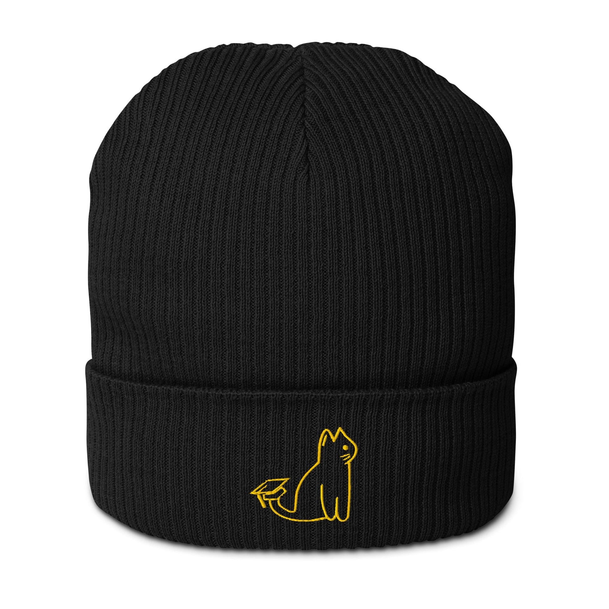 Black UNI CAT - YELLOW LOGO BEANIE Apparel