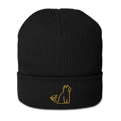 Black UNI CAT - YELLOW LOGO BEANIE Apparel